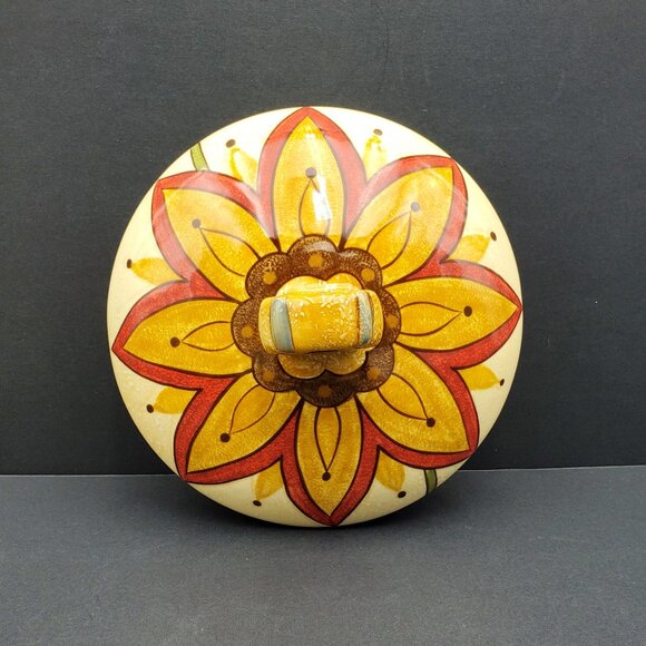 Pier 1 Carynthum Cookie Jar PIer 1 Imports Colorful Floral Canister Treat Jar - Picture 8 of 10